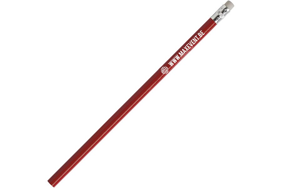 rood gelakt potlood met bedrukking in 1 kleur